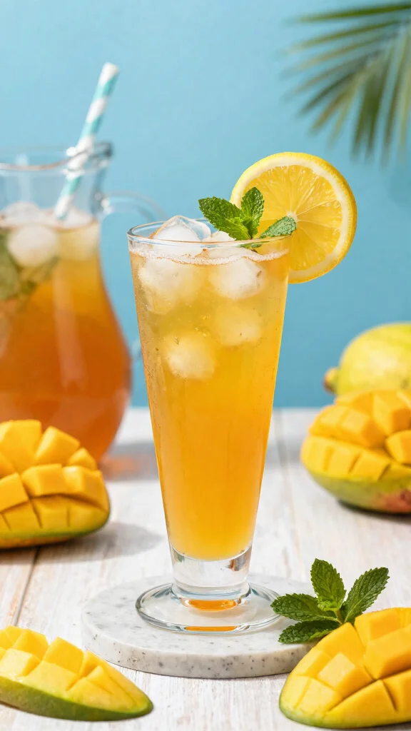 15 Mango Juice Recipes for Sweet, Tropical Homemade Drinks - 9. Mango Hibiscus Iced Tea 1