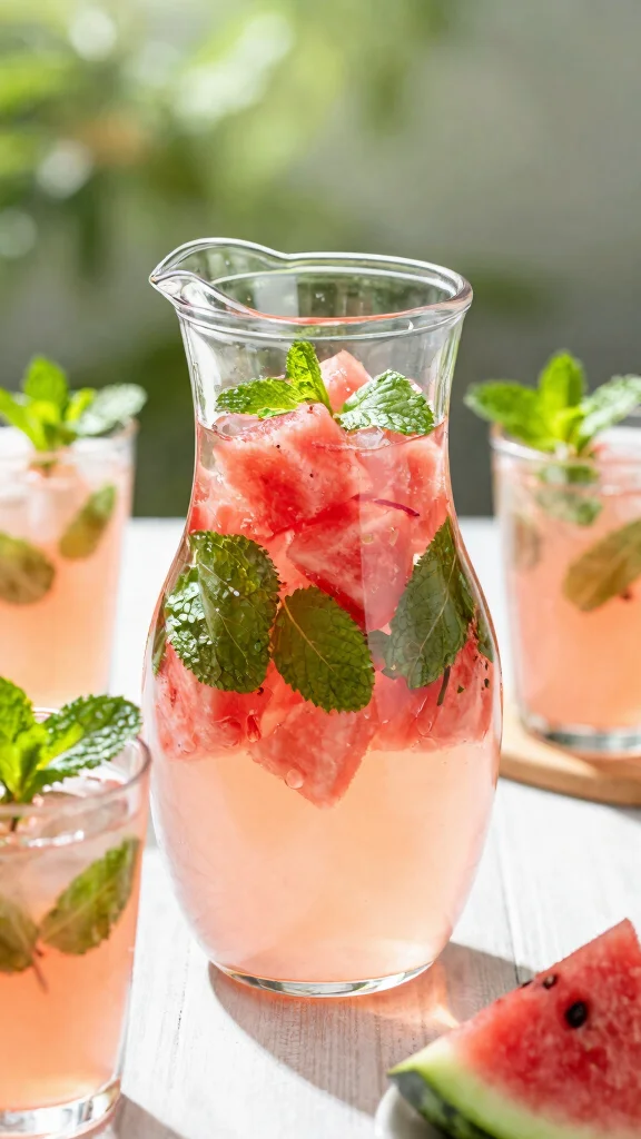 7 Detox Water Recipes for Easy Infused Hydration - 4. Watermelon and Mint Detox Water 1