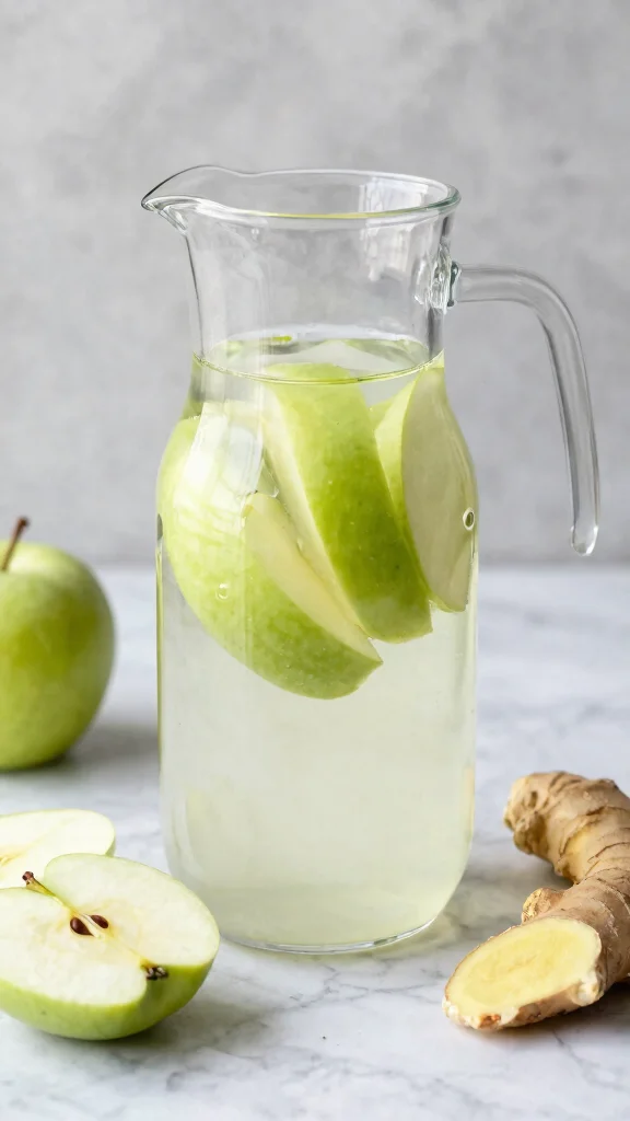 7 Detox Water Recipes for Easy Infused Hydration - 5. Green Apple and Ginger Detox Water 1