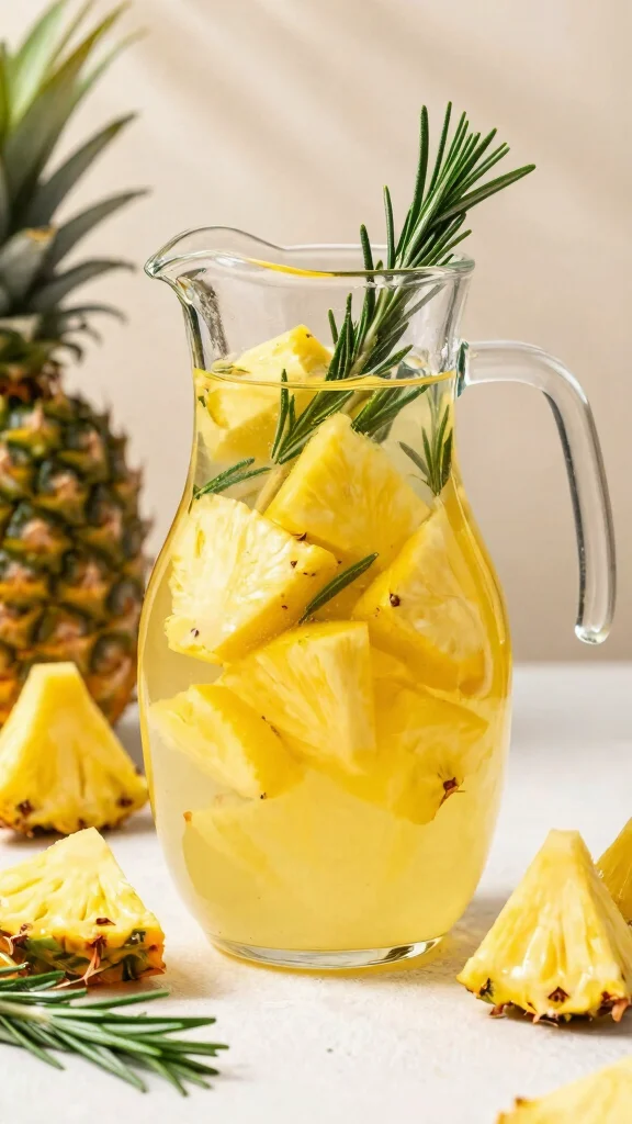 7 Detox Water Recipes for Easy Infused Hydration - 6. Pineapple and Rosemary Detox Water 1