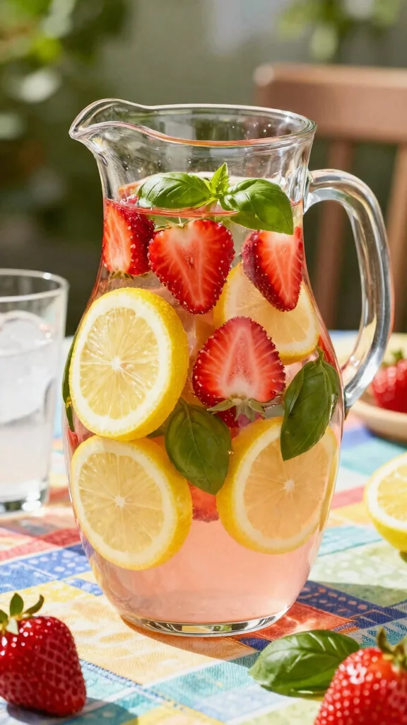 7 Detox Water Recipes for Easy Infused Hydration - 7. Strawberry Lemon Basil Detox Water 1