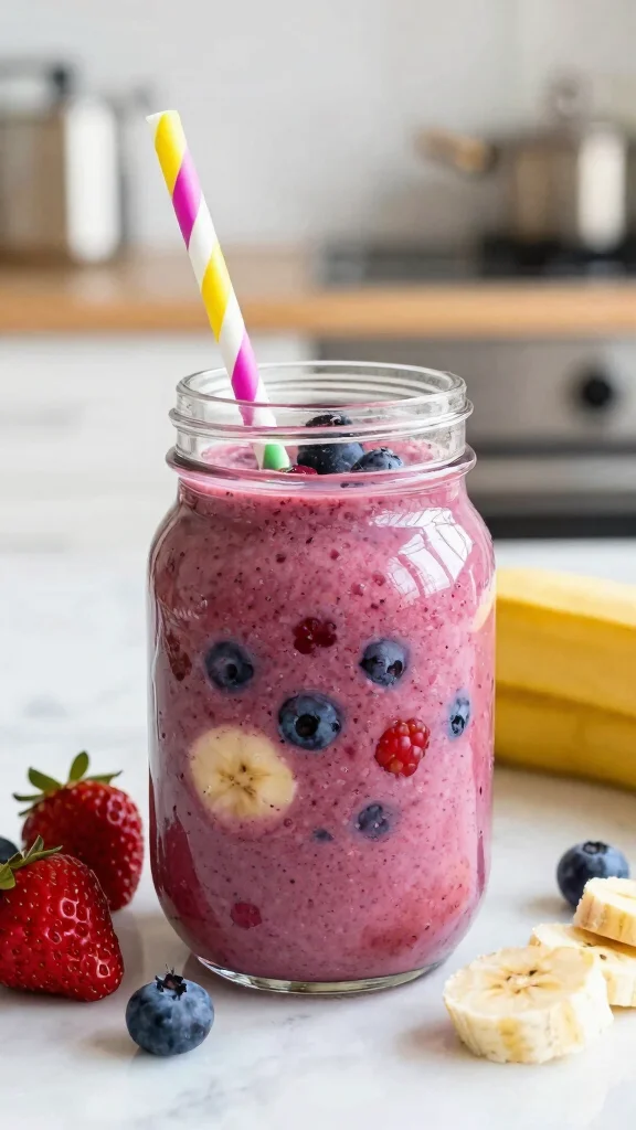 Juice Recipes at Home: 12 Simple Ideas for Fresh Everyday Drinks - 10. Energizing Protein Berry Smoothie 1