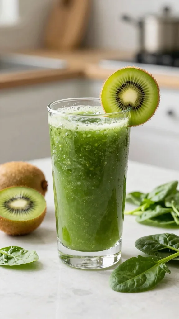 Juicer Recipes: 15 Fresh Ideas for Easy Homemade Drinks - 10. Kiwi Spinach Power Juice 1