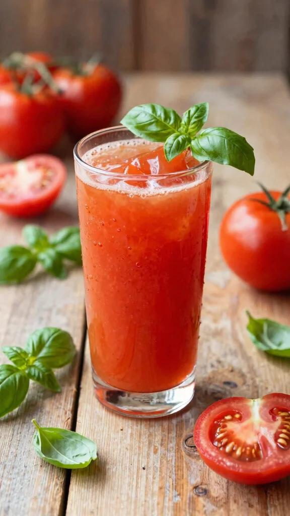 Red Juice Recipes: 13 Vibrant Ideas for Fresh and Healthy Drinks - 9. Tomato Basil Bliss 1